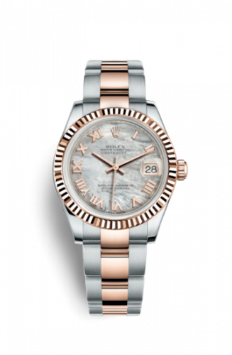 Rolex Datejust 31 Rolesor Everose Fluted Oyster MOP Roman