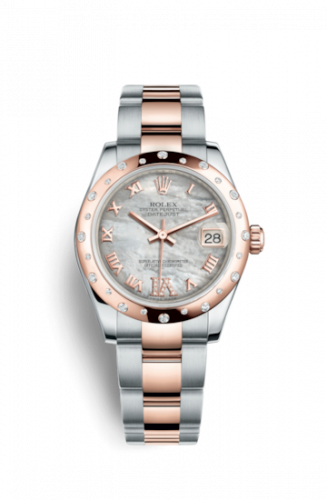 Rolex Datejust 31 Rolesor Everose Domed Diamond Oyster MOP Roman