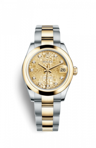 Rolex Datejust 31 Rolesor Yellow Domed Oyster Champagne Computer