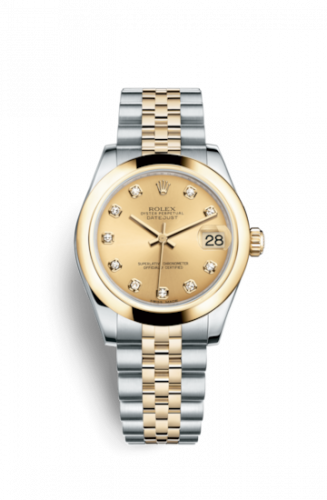 Rolex Datejust 31 Rolesor Yellow Domed Jubilee Champagne Diamond