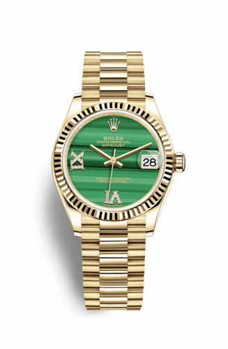 Rolex Datejust 31 Yellow Gold Fluted Malachite President