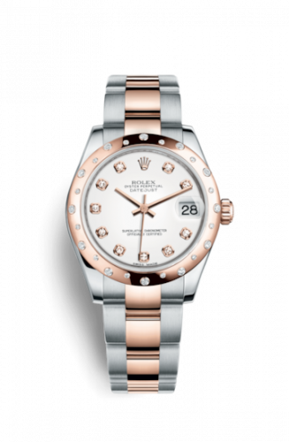 Rolex Datejust 31 Rolesor Everose Domed Diamond Oyster White Diamond