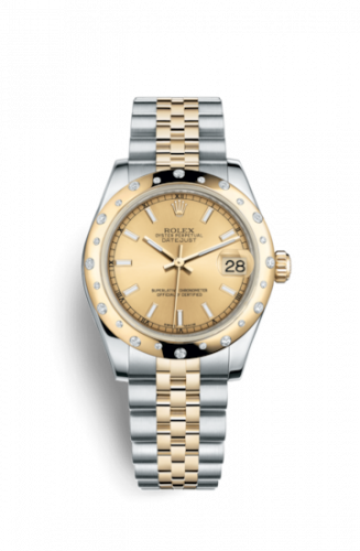 Rolex Datejust 31 Rolesor Yellow Domed Diamond Jubilee Champagne