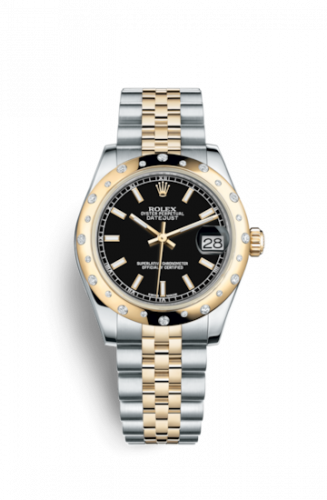 Rolex Datejust 31 Rolesor Yellow Domed Diamond Jubilee Black