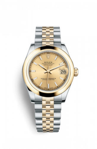 Rolex Datejust 31 Rolesor Yellow Domed Jubilee Champagne