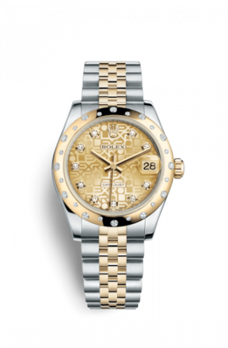 Rolex Datejust 31 Rolesor Yellow Domed Diamond Jubilee Champagne Computer