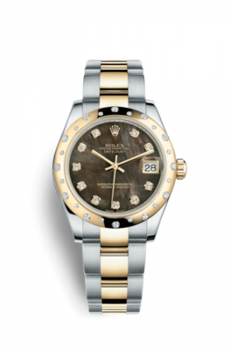 Rolex Datejust 31 Rolesor Yellow Domed Diamond Oyster Black MOP