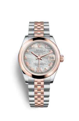 Rolex Datejust 31 Rolesor Everose Domed Jubilee MOP Roman