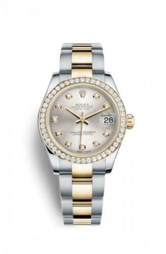 Rolex Datejust 31 Rolesor Yellow Diamond Oyster Silver Diamond