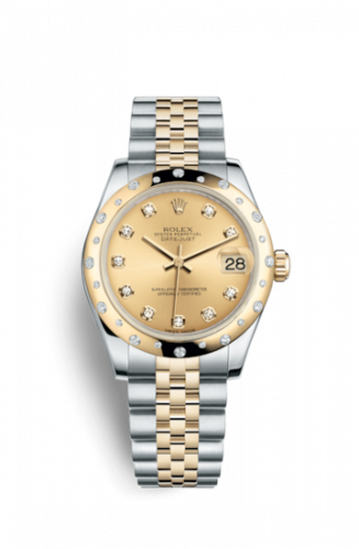 Rolex Datejust 31 Rolesor Yellow Domed Diamond Jubilee Champagne Diamond