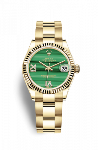 Rolex Datejust 31 Yellow Gold Fluted Malachite Oyster