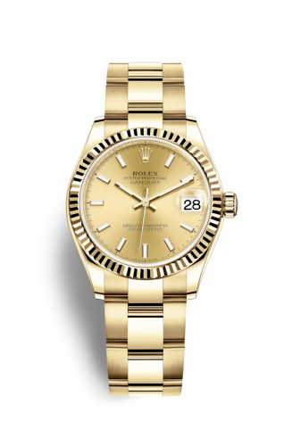 Rolex Datejust 31 Yellow Gold Fluted Champagne Oyster