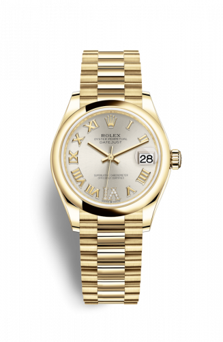 Rolex Datejust 31 Yellow Gold Domed Silver - Roman President