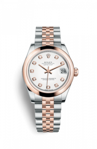 Rolex Datejust 31 Rolesor Everose Domed Jubilee White Diamonds