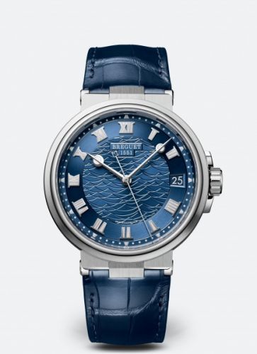 Breguet Marine 5517 White Gold Blue Alligator