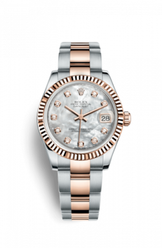 Rolex Datejust 31 Rolesor Everose Fluted Oyster MOP