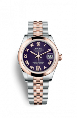 Rolex Datejust 31 Rolesor Everose Domed Jubilee Purple Roman
