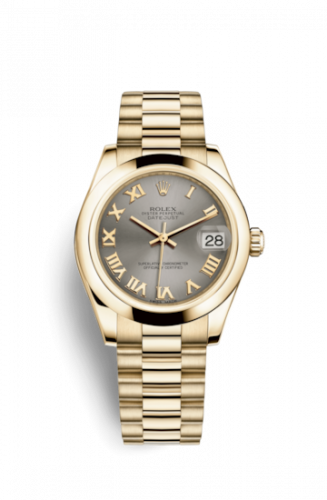 Rolex Datejust 31 Yellow Gold Domed President Steel Roman