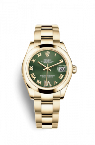 Rolex Datejust 31 Yellow Gold Domed Oyster Olive Roman