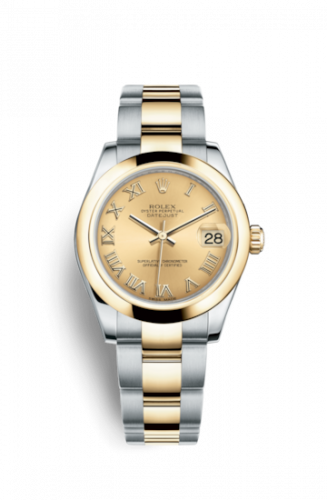 Rolex Datejust 31 Rolesor Yellow Domed Oyster Champagne Roman