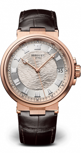 Breguet Marine 5517 Rose Gold Silver Alligator