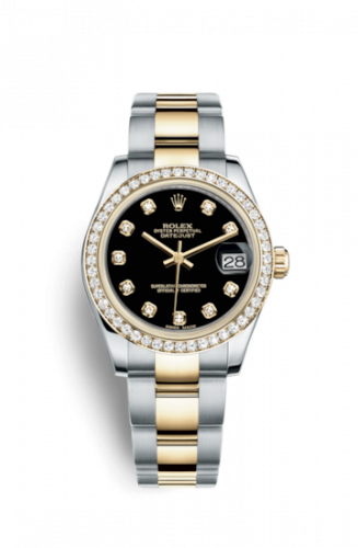 Rolex Datejust 31 Rolesor Yellow Diamond Oyster Black Diamond