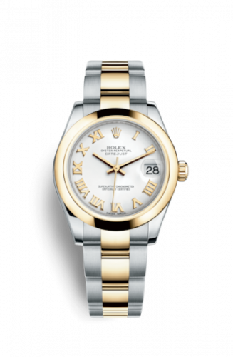 Rolex Datejust 31 Rolesor Yellow Domed Oyster White Roman
