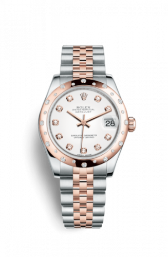 Rolex Datejust 31 Rolesor Everose Domed Diamond Jubilee White Diamond