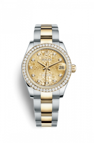 Rolex Datejust 31 Rolesor Yellow Diamond Oyster Champagne Computer