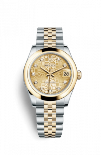Rolex Datejust 31 Rolesor Yellow Domed Jubilee Champagne Computer