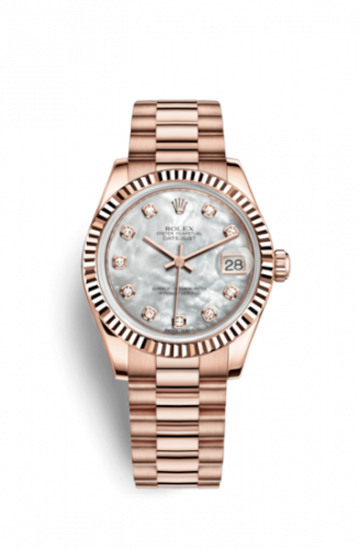 Rolex Datejust 31 Everose Fluted President MOP