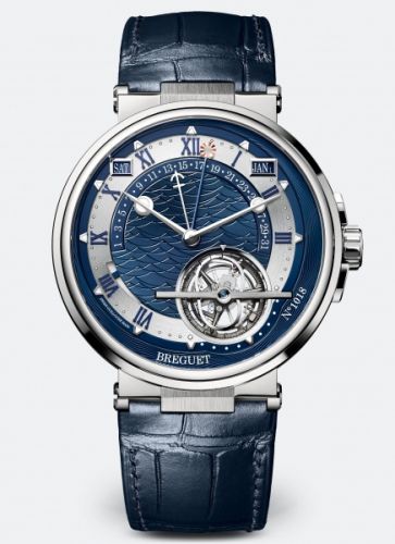 Breguet Marine Tourbillon Equation of Time 5887 Platinum Blue Alligator