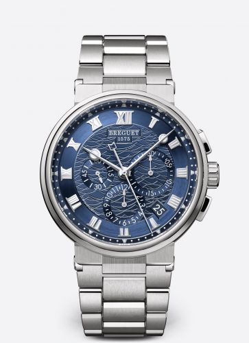 Breguet Marine Chronograph 5527 White Gold Blue Bracelet