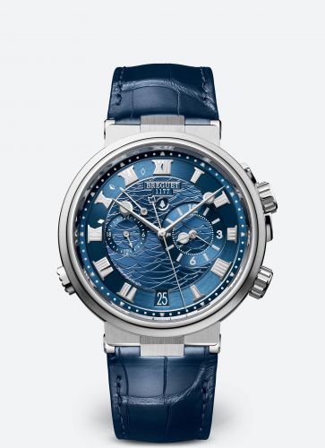Breguet Marine Alarme Musicale White Gold Blue Alligator
