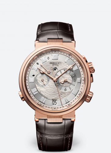 Breguet Marine Alarme Musicale Rose Gold Silver Alligator