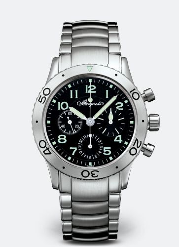 Breguet Type XX Stainless Steel Black Bracelet