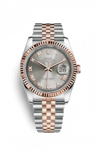 Rolex Datejust 36 Rolesor Everose Fluted Jubilee Pink Roman