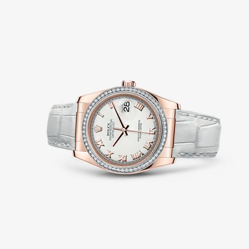 Rolex Datejust 36 Everose Strap Ivory Roman
