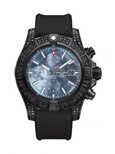 Breitling Super Avenger II Diamondworks Black Steel Blue MOP Military