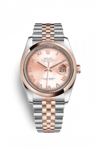 Rolex Datejust 36 Rolesor Everose Domed Jubilee Pink Roman