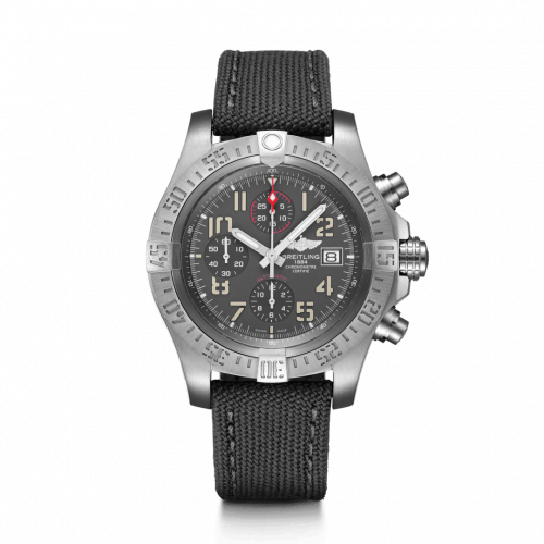 Breitling Avenger Bandit Titanium Titanium Gray Silver Hands Military Pin