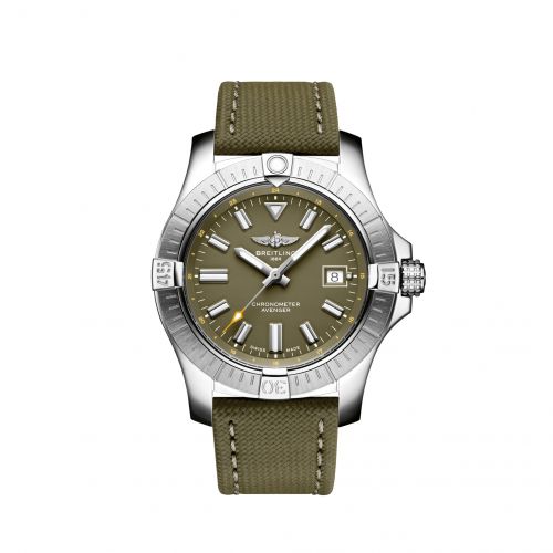 Breitling Avenger Automatic 43 Stainless Steel Green Military Pin