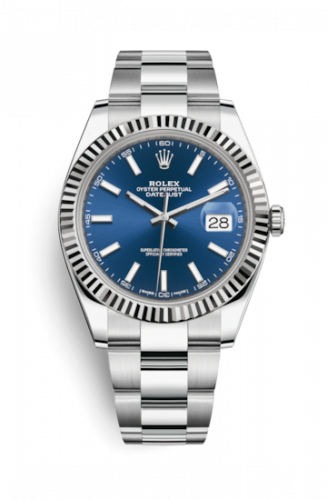 Rolex Datejust 41 Stainless Steel Fluted Oyster Blue