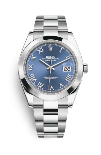 Rolex Datejust 41 Stainless Steel Smooth Oyster Blue Roman