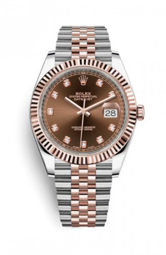 Rolex Datejust 41 Rolesor Everose Fluted Jubilee Chocolate - Diamond
