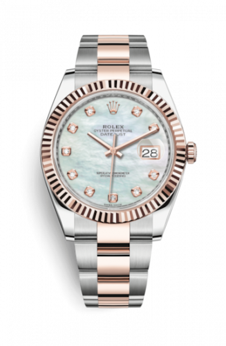 Rolex Datejust 41 Rolesor Everose Fluted Oyster MOP