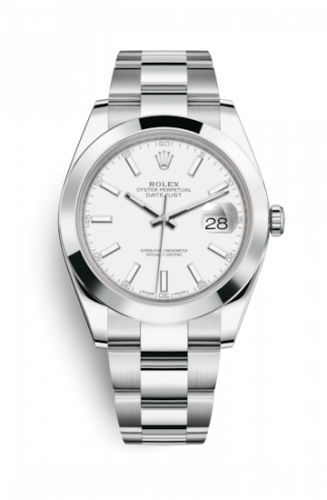 Rolex Datejust 41 Stainless Steel Smooth Oyster White