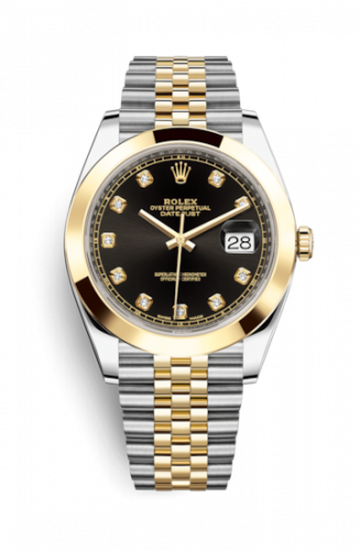 Rolex Datejust 41 Rolesor Yellow Smooth Jubilee Black - Diamond