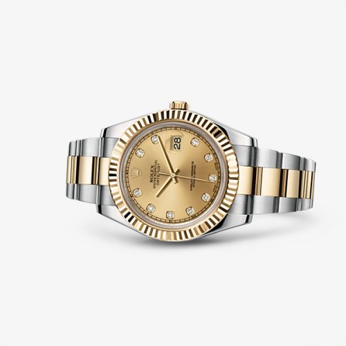 Rolex Datejust II Rolesor Champagne Diamonds