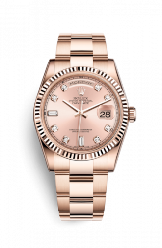 Rolex Day-Date 36 Everose Fluted Oyster Pink Diamonds